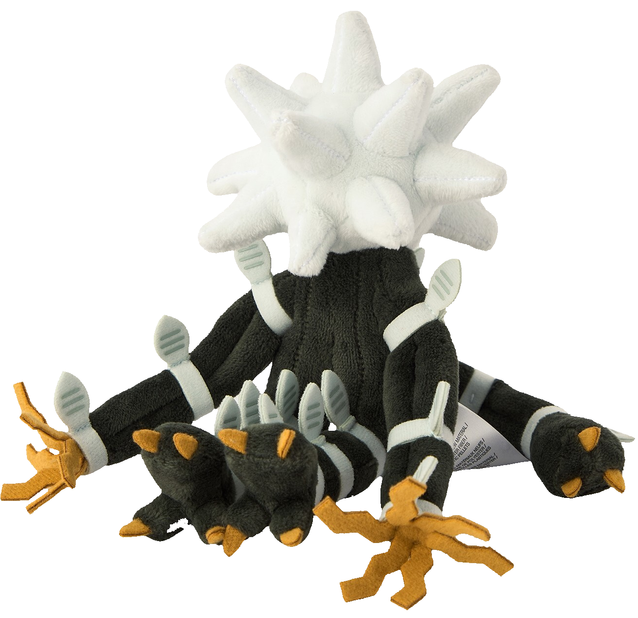 A picture of a Xurkitree plush, a pokemon made of wires and cables with a big white star-shaped head