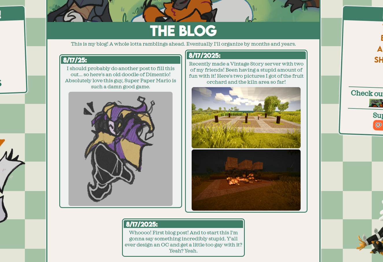 A screenshot of the new Blog page.